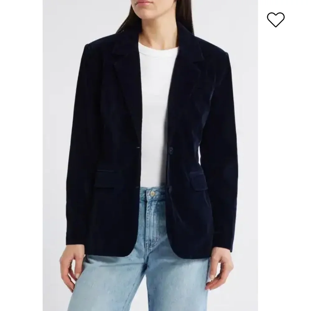 NWT Rollas Marmont Velveteen Blazer In Navy